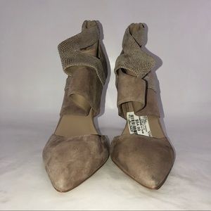 Vince Camuto Cecie Suede Python Heels